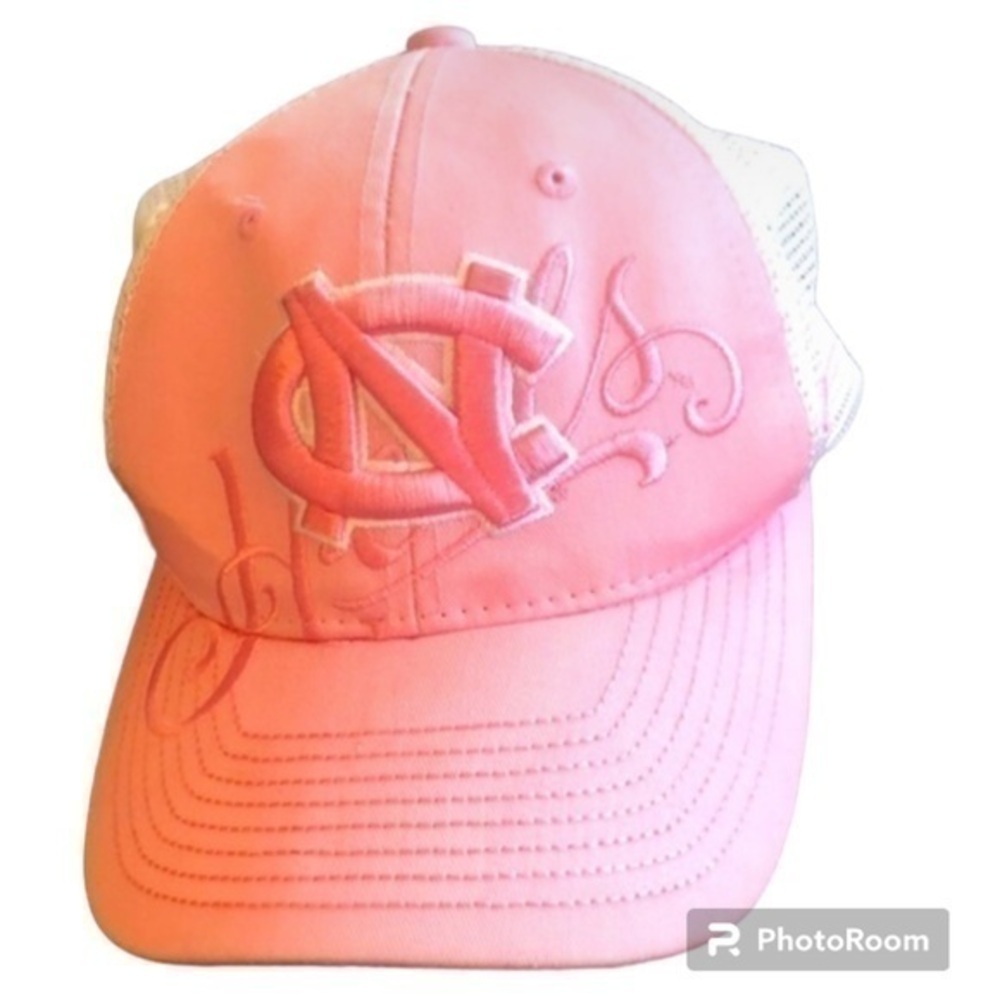 NC SOFT PINK WHITE EMBROIDERED LOGO ZEPHYR BALLCAP